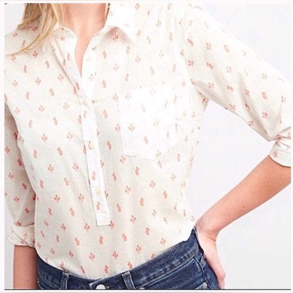 GAP Tops - EUC GAP Cactus Print Popover Shirt XL